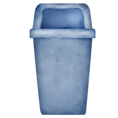 Blue trash can,blue garbage bin