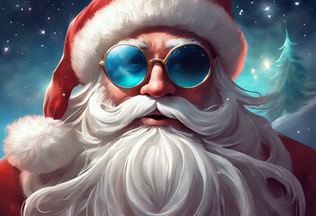 Portrait of Santa Claus with glasses
