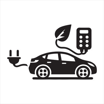 black electric car charging station
