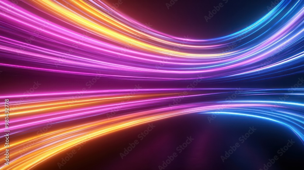 Aufkleber a colorful, neon-lit background with a purple stripe. the background is filled with bright colors an