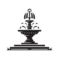 Fountain icon silhouette on white background
