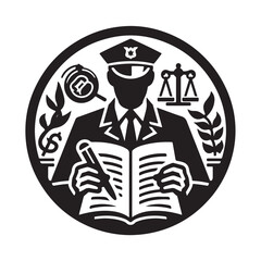 Regulation icon silhouette on white background
