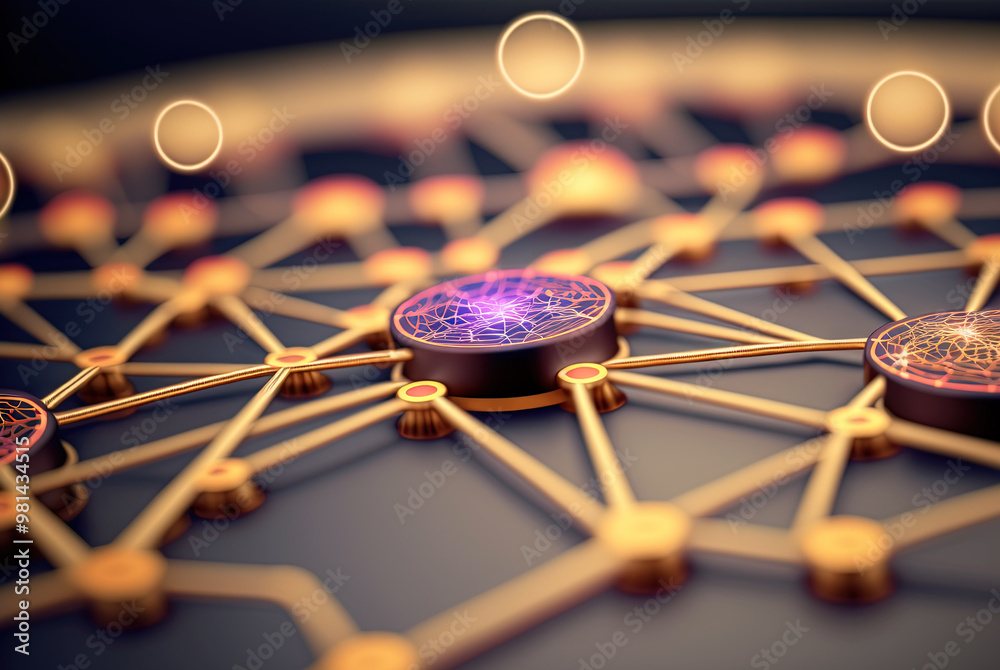 Poster Abstract connection concept with complex technology structure of connected data