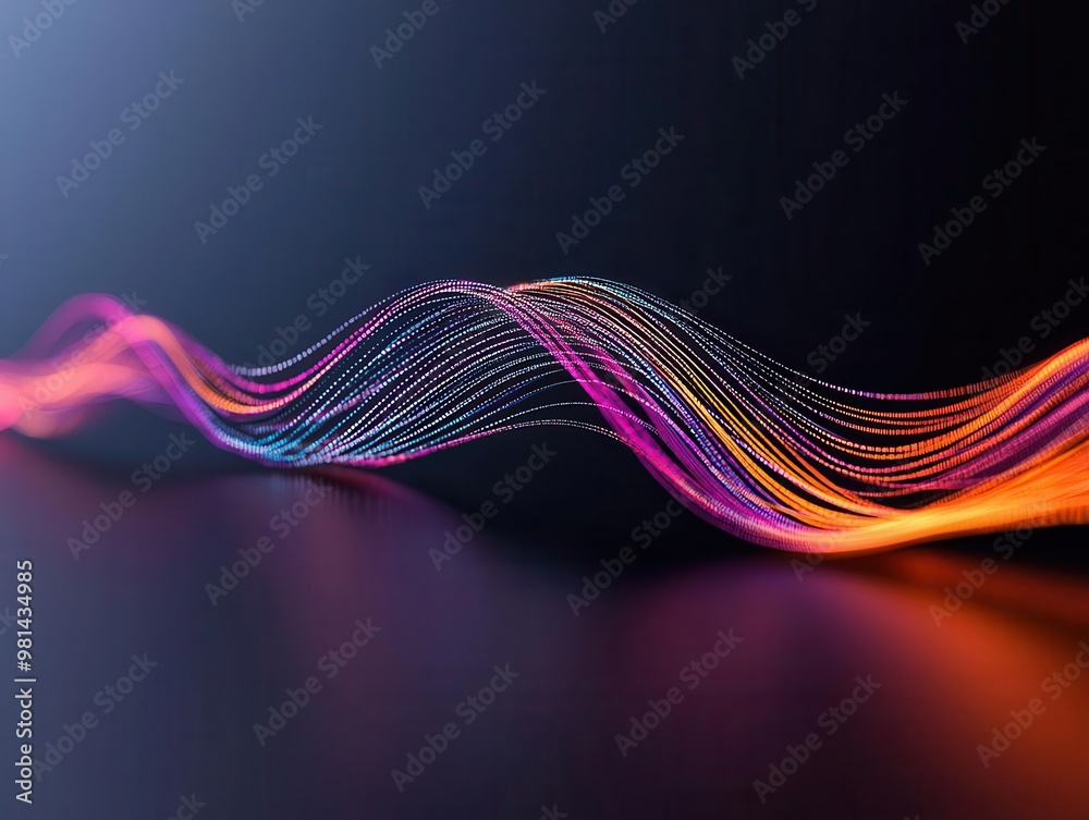 Wall mural abstract lines connecting to form a clear flow, symbolizing the efficiency of integrated business pr
