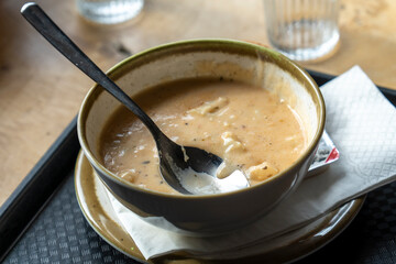 Bowl with creamy soup Iceland