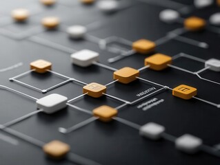 A flowchart of arrows connecting different sectors, symbolizing the organization of business process management