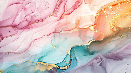 Fototapeta premium Marble ink abstract art from exquisite original painting. painted on high quality paper texture to create smooth marble background pattern of ombre alcohol ink.