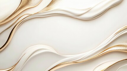 Fototapeta premium A gold and white swirl pattern on a white background. The gold and white colors give the impression of luxury and elegance