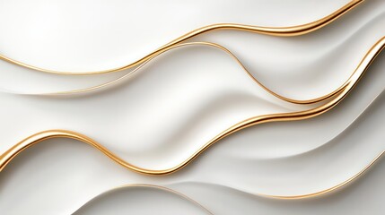 A long, curvy line of gold and white. The gold is shiny and the white is smooth and flowing. Scene is elegant and sophisticated