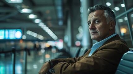 Fototapeta premium Mature businessman at airport