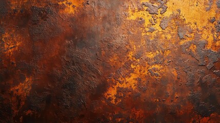 closeup of weathered iron surface showcasing rich warm rust tones intricate texture details dramatic side lighting emphasizes patterns abstract industrial aesthetic