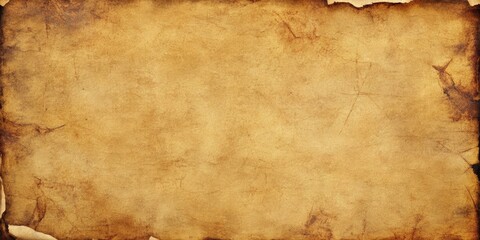 Aged parchment paper featuring frayed edges and a warm golden hue, ideal for crafting decorative documents or designs