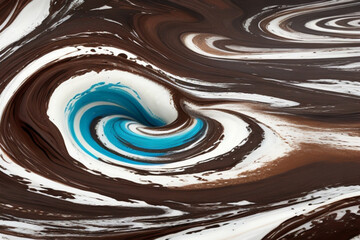 Brown chocolate liquid paint milk splash swirl wave  