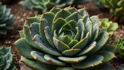 Green succulent with thick, fleshy leaves.
