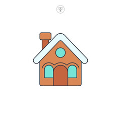 Gingerbread house icon symbol vector illustration isolated on white background