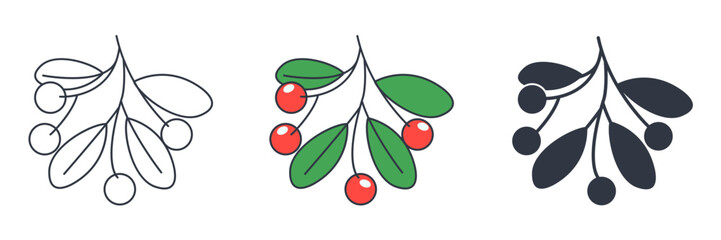 Mistletoe icon symbol vector illustration isolated on white background