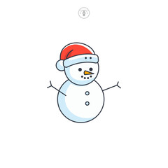 Snowman icon symbol vector illustration isolated on white background
