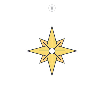 recommend clip art: Star of Bethlehem icon symbol vector illustration isolated on white background