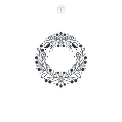 Christmas Wreath icon symbol vector illustration isolated on white background