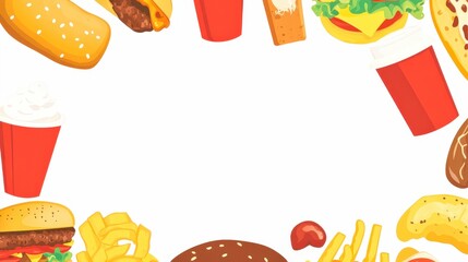 Fast food menu template with blank space in the middle for your design