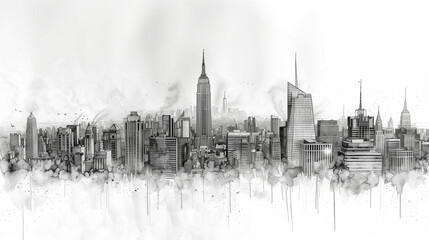 Fototapeta premium astarte.ai: Continuous Line Art of Skyline City 