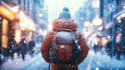 Fototapeta premium Snowy path through a frosty forest on a sunny winter morning
