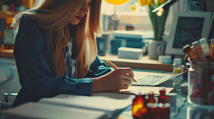Mid-aged physical therapist examining a college athlete's sports injury