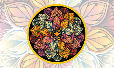 Ornament beautiful card with mandala 1.eps