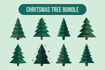 Christmas Tree Bundles Design Vector