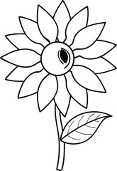 Meadow Sunflower Vector Art Perfect for Kids Coloring Book
