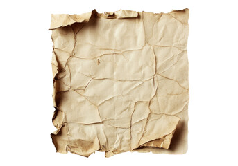 Fototapeta premium Grunge paper piece. Transparent background, Isolated PNG.