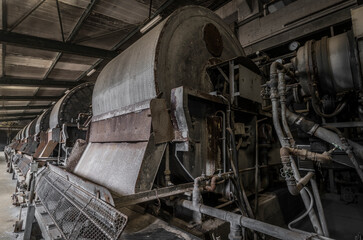 historic machinery of a abandoned mining site