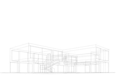 Modern building architectural sketch