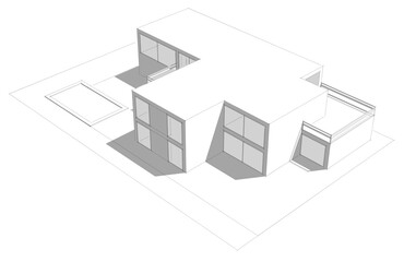 Fototapeta premium Modern building architectural sketch