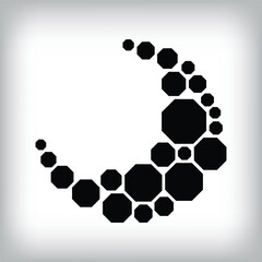 Filmstrip template composition collage template for crescent form photos. Vector design and grid for photos. Simple trendy geometric design on white background © Zeybarts