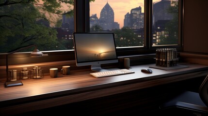 Stylish and comfortable home office design featuring a contemporary desk and ergonomic chair