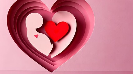 Creative heart design featuring a pregnant figure and love elements for Mother's Day celebration