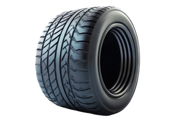 Race car tyre. Transparent background, Isolated PNG.