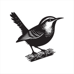 High-Quality Carolina Wren Silhouette Vector Files for Your Design Projects