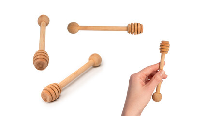 Honey dipper isolated on a white background.