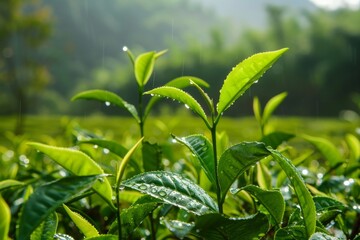 Fototapeta premium Dry oolong green tea leaves