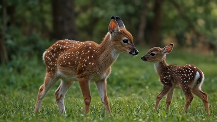 Kitten and baby deer - cute baby animals.