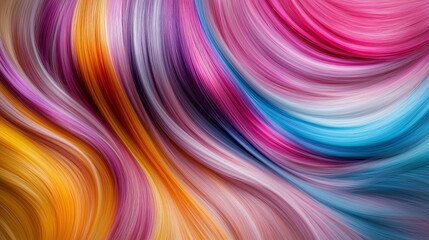 close up Colorful coloring hair advertising concept, healthy smooth silky shiny hair with elegance flow curve, hair coloring advertising concept