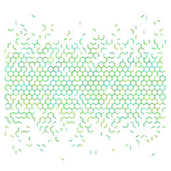 Green abstract hexagon grid background.	