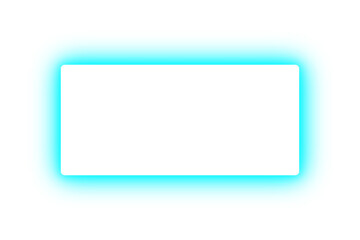 Blue glowing neon srectangle sign bar banner on transparent background. Light glow lighting copy space. futuristic mockup template for presentation text, tag, label, web. Graphic design elements. PNG  © Zoriala HN