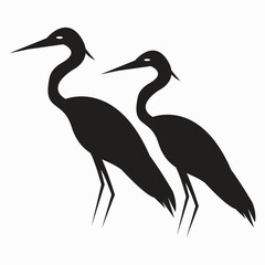 Vector minimalist flat logo flamingo isolated on white background