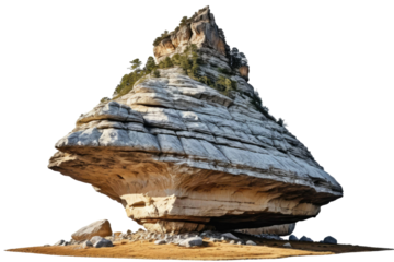 Natural rock formation, full body centered, isolated against a pristine white background, high-resolution stock photograph, ultra clear, realistic textures, highly detailed, natural light, studio shot