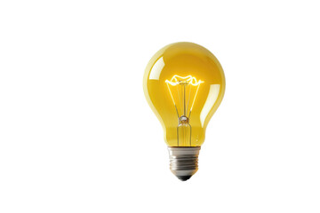 Yellow lightbulb icon bathed in a soft glow, radiating wisps symbolizing an idea or a moment of creativity, set in absolute isolation against a pristine white backdrop, as if suspended in a void