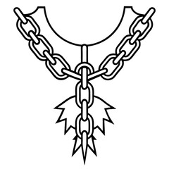 Fototapeta premium Suspended Broken Chains Vector Design