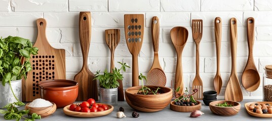 Modern kitchen tools and utensils in action  enhance your cooking experience with style